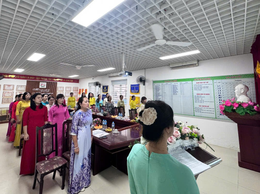 TRANG TRỌNG LỄ KẾT NẠP ĐẢNG VIÊN MỚI TẠI CHI BỘ MẦM NON HOA MAI