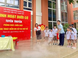 BUỔI SINH HOẠT DƯỚI CỜ CỦA LIÊN ĐỘI TRƯỜNG TIỂU HỌC THỊNH LIỆT VỚI CHỦ ĐỀ: TUYÊN TRUYỀN PHÒNG CHÁY, CHỮA CHÁY KỸ NĂNG THOÁT HIỂM KHI XẢY RA CHÁY NỔ
