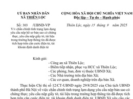 Công văn số 303/UBND-VP V/v chấn chỉnh tình trạng lạm dụng yêu cầu nộp hồ sơ bản sao có chứng thực, yêu cầu nộp giấy tờ, tài liệu trong trường hợp thông tin đã được tích hợp trên căn cước điện tử, tài khoản định danh điện tử