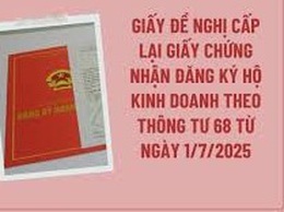 Thủ tục cấp lại Giấy chứng nhận đãng ký hộ kinh doanh