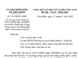 UBND xã Liên Minh triển khai Chỉ thị số 14/CT-UBND ngày 10/9/2025 của UBND Thành phố về tăng cường quản lý hoạt động hành nghề y, dược ngoài công lập