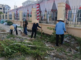 Hội Nông dân xã Tam Hưng ra quân vệ sinh môi trường chào mừng Đại hội MTTQ và các hội đoàn thể