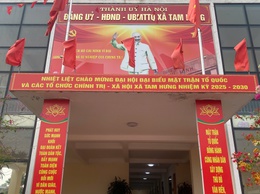 Rực rỡ cờ hoa, sẵn sàng cho Đại hội Mặt trận Tổ quốc Việt Nam xã Tam Hưng nhiệm kỳ 2025–2030