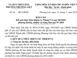 Kết quả thực hiện nhiệm vụ Tháng 9 và quý III/2025, phương hướng, nhiệm vụ trọng tâm quý IV/2025