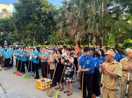 Ban Chỉ đạo 197 phường Đống Đa ra quân tổ chức đảm bảo trật tự đô thị, trật tự an toàn giao thông, vệ sinh môi trường trên địa bàn phường khu vực Vườn hoa, sân chơi 1-6; Vườn hoa sân chơi Trần Quang Diệu