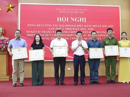 18 TẬP THỂ, 28 CÁ NHÂN ĐƯỢC KHEN THƯỞNG TRONG CÔNG TÁC PHỤC VỤ, CHUẨN BỊ ĐẠI HỘI ĐẠI BIỂU ĐẢNG BỘ XÃ SÓC SƠN LẦN THỨ I, NHIỆM KỲ 2025-2030