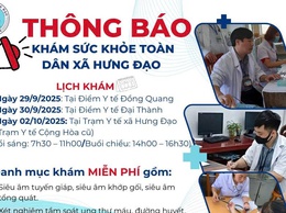 THÔNG BÁO 
KHÁM SỨC KHỎE TOÀN DÂN XÃ HƯNG ĐẠO