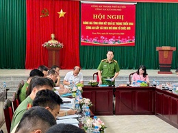 Công an  thành phố Hà Nội kiểm tra, làm việc tại Công an xã Nam Phù