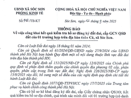 KẾT QUẢ KIỂM TR HỒ SƠ ĐANG KÝ ĐẤT ĐAI, CẤP GCN QSD ĐẤT 