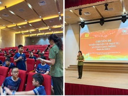 Công an phường Phúc Lợi tuyên truyền về trật tự, an toàn giao thông tại Trường trung học Vinschool The Harmony