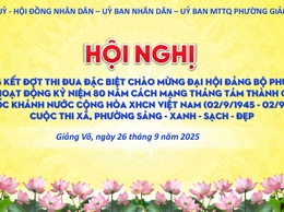 Giảng Võ: Khen thưởng 101 tập thể, 92 cá nhân có thành tích trong công tác Đại hội Đảng bộ phường, Kỷ niệm 80 năm Quốc khánh 2.9, Cuộc thi 