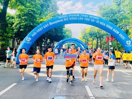 Đoàn Vận động viên phường Yên Sở tham gia Chung kết Giải chạy Báo Hà Nội mới mở rộng lần thứ 50 - Vì hòa bình năm 2025