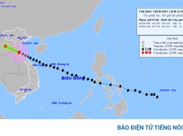 Bão số 10 đang trên đất liền Nghệ An-Hà Tĩnh, cường độ cấp 9-10, giật cấp 12
