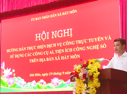 Hát Môn: tập huấn “Hướng dẫn thực hiện dịch vụ công trực tuyến và sử dụng các công cụ AI, tiện ích công nghệ số