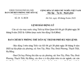 Báo động lũ trên sông Tích Giang.