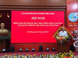 PHƯỜNG VĨNH HƯNG TRIỂN KHAI CHIẾN DỊCH 90 NGÀY “LÀM GIÀU, LÀM SẠCH” CƠ SỞ DỮ LIỆU ĐẤT ĐAI
