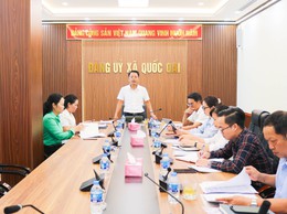 Thường trực Đảng ủy xã Quốc Oai làm việc với Mặt trận Tổ quốc và các đoàn thể về công tác chuẩn bị đại hội nhiệm kỳ 2025-2030