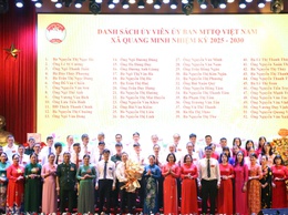 Đại hội MTTQ xã Quang Minh lần thứ I, nhiệm kỳ 2025 - 2030: Phát huy sức mạnh đại đoàn kết toàn dân tộc