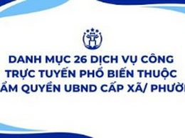 DANH MỤC 26 DỊCH VỤ CÔNG TRỰC TUYẾN PHỔ BIẾN THUỘC THẨM QUYỀN UBND CẤP XÃ/PHƯỜNG