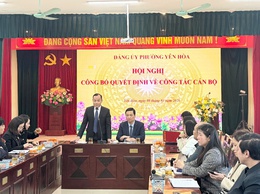 Phường Yên Hòa công bố quyết định điều động, kiện toàn Ban Thường vụ Đảng ủy phường