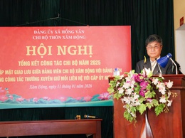 Chi bộ thôn Xâm Động tổng kết công tác chi bộ năm 2025, triển khai nhiệm vụ năm 2026