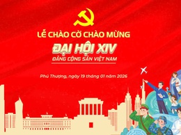 Đoàn TNCS Hồ Chí Minh phường Phú Thượng trang trọng tổ chức Lễ chào cờ chào mừng Đại hội Đại biểu toàn quốc lần thứ XIV của Đảng