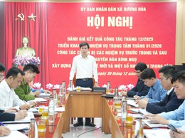 UBND xã triển khai các nhiệm vụ trọng tâm tháng 1/2026; công tác chuẩn bị các nhiệm vụ trọng tâm trước, trong và sau Tết Nguyên đán Bính Ngọ 2026 