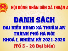 Danh sách Đại biểu HĐND xã Thuận An, thành phố Hà Nội khoá I, nhiệm kỳ 2021 - 2026 (128 đại biểu và chia làm 04 Tổ) - Tổ 3