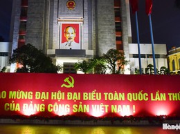 Những công trình biểu tượng tại Hà Nội lung linh trong đêm, chào mừng Đại hội XIV của Đảng