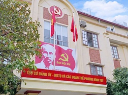 Phường Vĩnh Tuy đẩy mạnh công tác trang trí, tuyên truyền chào mừng Đại hội đại biểu toàn quốc lần thứ XIV của Đảng.