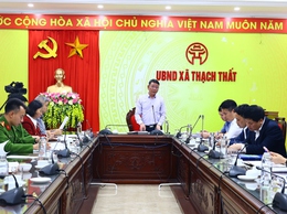 Xã Thạch Thất họp bàn phương án cưỡng chế xử lý vi phạm đất đai và giải quyết 05 điểm nghẽn