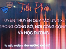 TIỂU PHẨM TUYÊN TRUYỀN QUY TẮC ỨNG XỬ  TRONG CÔNG SỞ, NƠI CÔNG CỘNG VÀ HỌC ĐƯỜNG.