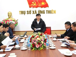 Ủy ban nhân dân xã Ứng Thiên duyệt báo cáo kết quả phát triển kinh tế – xã hội giai đoạn 2020–2025 và xây dựng phương hướng, nhiệm vụ, các giải pháp phát triển kinh tế - xã hội giai đoạn 2026-2030