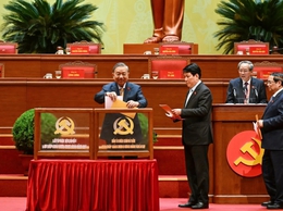 Hình ảnh bầu Ban Chấp hành Trung ương Đảng khóa XIV