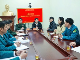 UBND xã Ứng Thiên tổ chức hội nghị bàn giao nhiệm vụ Chỉ huy trưởng Ban Chỉ huy Quân sự xã