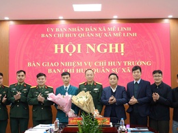 Xã Mê Linh tổ chức hội nghị bàn giao nhiệm vụ Chỉ huy trưởng Ban Chỉ huy Quân sự xã