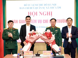 BAN CHỈ HUY QUÂN SỰ XÃ THƯ LÂM TỔ CHỨC HỘI NGHỊ BÀN GIAO NHIỆM VỤ CHỈ HUY TRƯỞNG BAN CHỈ HUY QUÂN SỰ XÃ