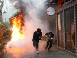 Diễn tập chữa cháy, cứu nạn tại Phố Sách Hà Nội 19/12