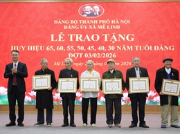 Xã Mê Linh trao tặng Huy hiệu Đảng đợt 03/02/2026