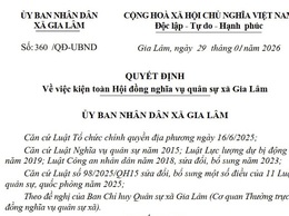 Quyết định về việc kiện toàn Hội đồng nghĩa vụ quân sự xã Gia Lâm