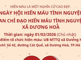 Xã Dương Hoà kêu gọi hưởng ứng Lễ hội Xuân hồng năm 2026