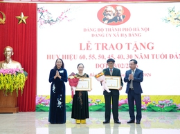 Xã Hạ Bằng: Trao tặng Huy hiệu Đảng đợt 3/2 cho 31 đảng viên