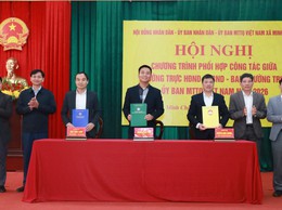 Xã Minh Châu tổ chức hội nghị ký kết chương trình phối hợp công tác giữa Thường trực HĐND – UBND - Ủy ban MTTQ Việt Nam xã năm 2026.