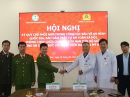 BVĐK MỸ ĐỨC VÀ CÔNG AN XÃ MỸ ĐỨC: KÝ KẾT QUY CHẾ PHỐI HỢP XÂY DỰNG MÔI TRƯỜNG Y TẾ AN TOÀN, THÂN THIỆN