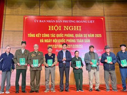 Phường Hoàng Liệt tổ chức Hội nghị tổng kết công tác Quân sự, quốc phòng và Ngày hội Quốc phòng toàn dân năm 2025