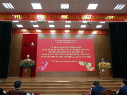 Đảng ủy xã Tiến Thắng kỷ niệm 96 năm ngày thành lập Đảng và trao tặng huy hiệu Đảng đợt 03/02/2026