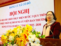 Đảng ủy xã Cổ Đô tổ chức hội nghị cán bộ chủ chốt thực hiện bước 3 quy trình giới thiệu nhân sự bổ sung Ủy viên Ban Thường vụ Đảng ủy xã Cổ Đô, nhiệm kỳ 2025-2030.