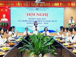 TRƯỜNG MẦM NON LĨNH NAM: HỘI NGHỊ SƠ KẾT HỌC KỲ I, NĂM HỌC 2025 - 2026 : ĐOÀN KẾT - SÁNG TẠO - PHÁT TRIỂN