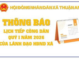 Lịch tiếp công dân Quý I năm 2026 của lãnh đạo HĐND xã