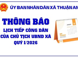 Thông báo lịch tiếp công dân của đ/c Chủ tịch UBND xã quý I-2026